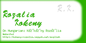 rozalia kokeny business card